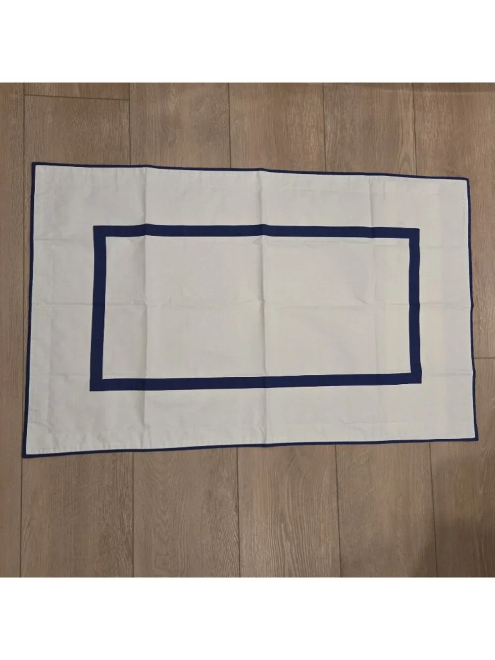 Pottery Barn 2 Tres Grand Lit White & Blue King Cotton Pillow Shams